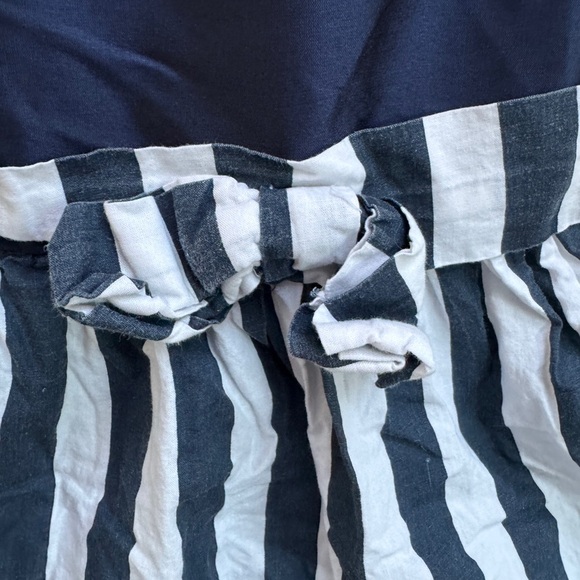 Atun 3-4Y Girls Navy and White Striped Kids Tank Top Blouse Top - Picture 2 of 5